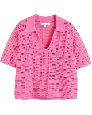 Chinti & Parker Crochet-Knit Top - Pink