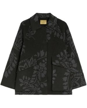 Momoní Aira Reversible Jacquard Coat - Black