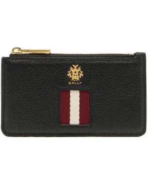 Bally Tarjetero Con Motivo Del Logo - Negro