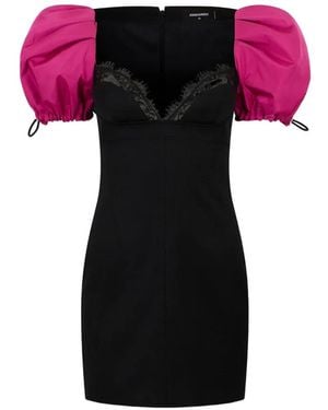 DSquared² Snow-Tech Lace-Trim Mini Dress - Pink