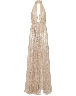 Philipp Plein Lace Piercing Maxi Dress - Natural