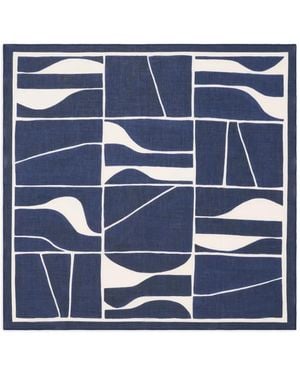 Bompard Geometric Printed Square Scarf - Blue