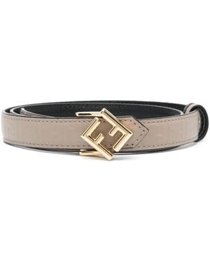 Fendi Ff Diamonds Leather Belt - Natural