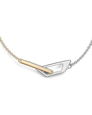 DIESEL Two-Tone Logo-Pendant Bracelets - White