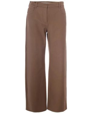 Max Mara Gela Wide-Leg Tailored Trousers - Brown
