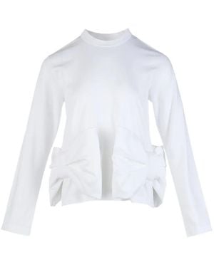 Noir Kei Ninomiya Blouse À Détail De Nœud - Blanc