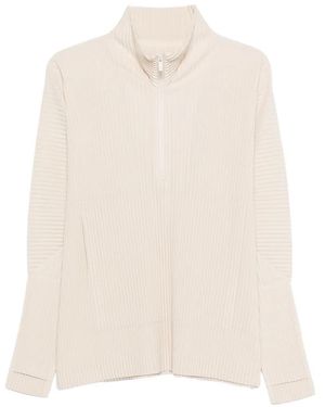Homme Plissé Issey Miyake Pleated Half-Zip Jumper - White