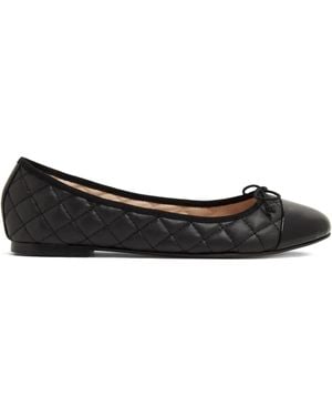 House Of Ballerinas Quilted Leather Ballet Flats - Black