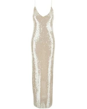 forte_forte Sequinned Sleeveless Gown - White