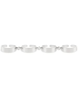 Courreges Anillo Articulado Con Cuatro Dedos - Blanco