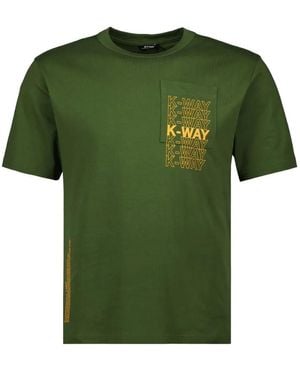 K-Way T-Shirt Con Logo E Tasca - Verde