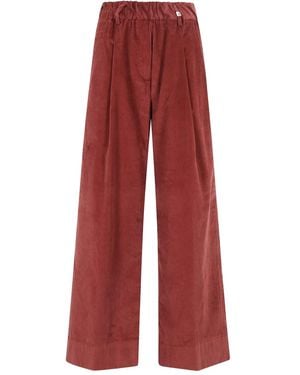 Myths Gerippte Samthose - Rot