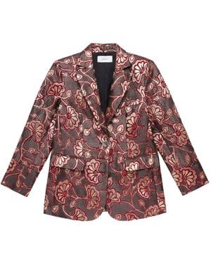 Maliparmi Gilded Garden Blazer - Red