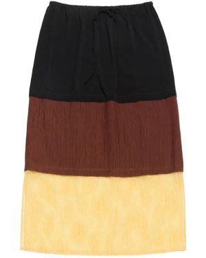 Bimba Y Lola Colour-Block Midi Skirt - Black