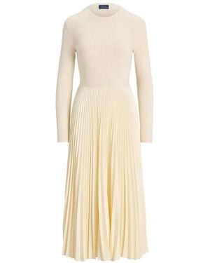 Polo Ralph Lauren Pleated Midi Dress - White