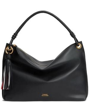 Tommy Hilfiger Tassel-Detail Shoulder Bag - Black