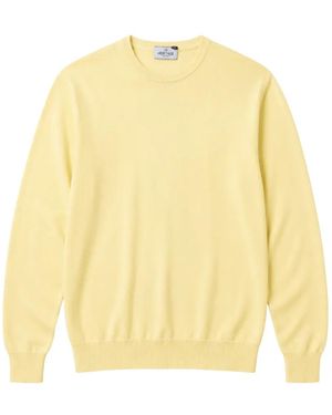 Heritage Ribbed-Trim Sweater - Yellow