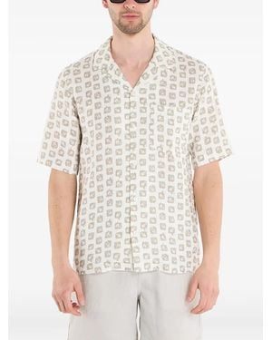 Samsøe & Samsøe Oscar Ap Print Short-Sleeve Shirt - White