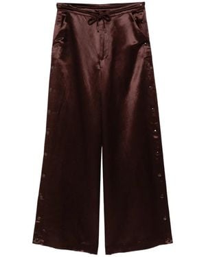 Cynthia Rowley Press-Stud Wide-Leg Trousers - Purple