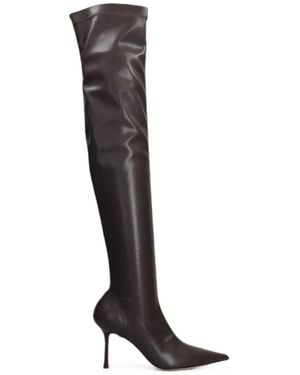 Castagna Marlene Pointed-Toe Over-The-Knee Boots - Black