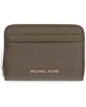 MICHAEL Michael Kors Logo-Plaque Pebbled Wallet - Brown