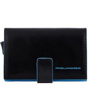 Piquadro Metal Leather Cardholder - Black