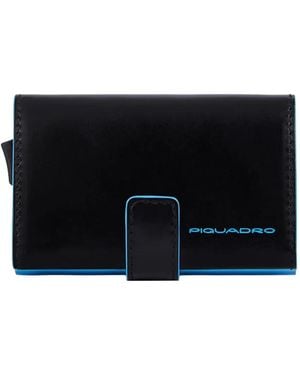Piquadro Metal Leather Cardholder - Black
