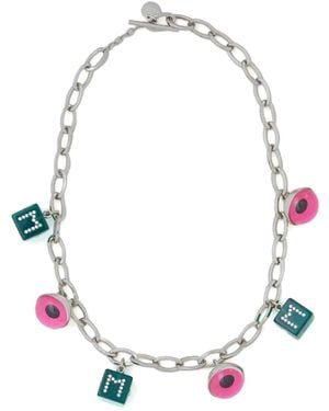 Marni Collar Con Charm De Dado - Blanco