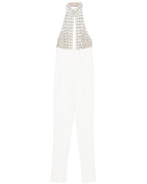 Elisabetta Franchi ホルターネックジャンプスーツ - ホワイト