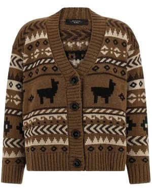 Weekend by Maxmara Ovatta Vest Met Jacquard - Bruin
