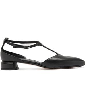 Officine Creative Sage T-Strap Leather Pumps - Black
