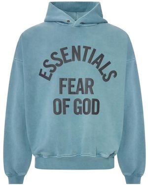 Fear Of God Campus 90S Logo-Print Hoodie - Blue