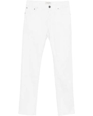 Jacob Cohen Jeans Con Design A Cinque Tasche E Logo - Bianco