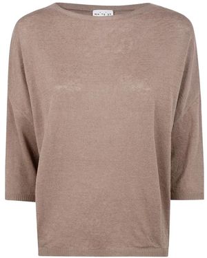 Ma'ry'ya Boat-Neck Jumper - Brown