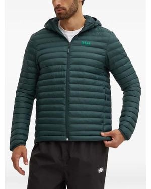 Helly Hansen Gefütterte Kapuzenjacke mit Logo - Grün