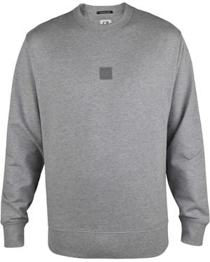 C.P. Company Metropolis Series Logo-Patch Cotton Sweatshirt - Grey