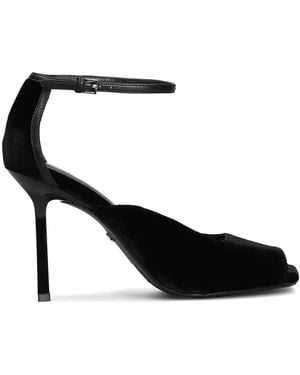 Lola Cruz Qelina 90 Velvet Sandals - Black