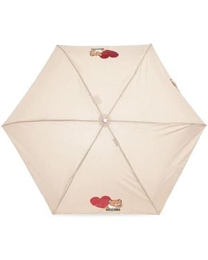 Moschino Teddy Bear-Print Compact Umbrella - Natural
