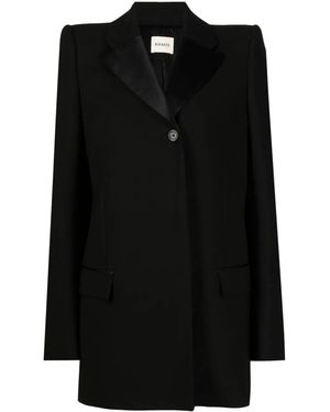 KHAITE Single-Breasted Cotton-Blend Blazer - Black