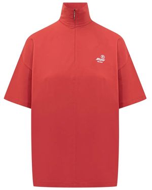 MSGM Half-Zip T-Shirt - Red