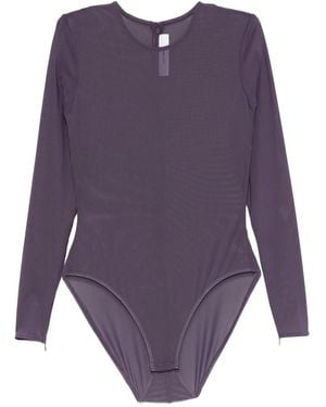 Alex Perry Sheer Mesh Bodysuit - Purple