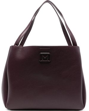 Marella Double-Handle Logo-Plaque Tote Bag - Purple