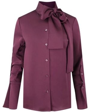 Jonathan Simkhai Long-Sleeve Blouse With Stylish Tie Detail - Purple