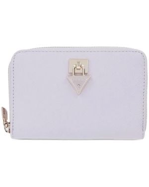 Guess Patsie Logo-Plaque Zip-Around Wallet - Purple