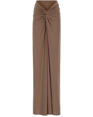 The New Arrivals Ilkyaz Ozel Twisted-Detail Maxi Skirt - Brown
