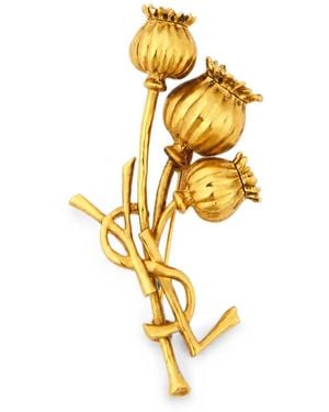 Saint Laurent Cassandre Brosche Aus Metall - Mettallic