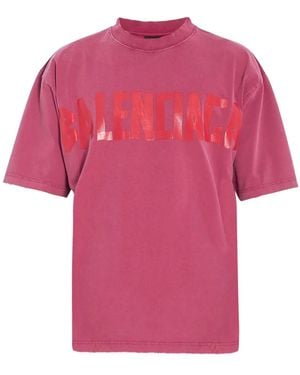 Balenciaga Tape Type T-Shirt - Pink