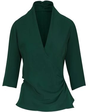 Peter Cohen Draped Tie Blouse - Green
