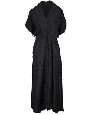 Zero + Maria Cornejo Fil Coupé V-Neck Dress - Black