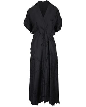Zero + Maria Cornejo Fil Coupé V-Neck Dress - Black
